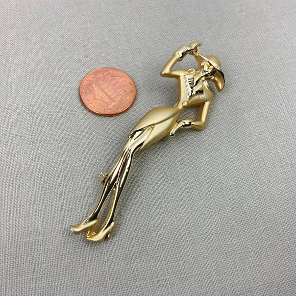 Vintage 1980s Lady Remington Signed AJC Brooch - Picture 4 of 16